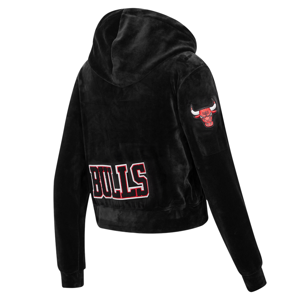Chicago Bulls Pro Standard Women Velour Full Zip Hoodie product image 4, provided for visual reference and product detail