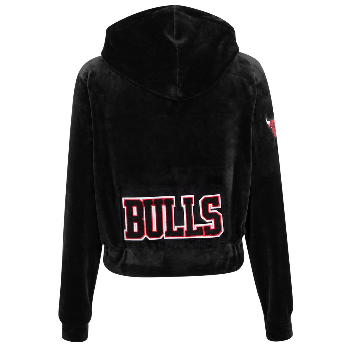Chicago Bulls Pro Standard Women Velour Full Zip Hoodie product image 2, provided for visual reference and product detail