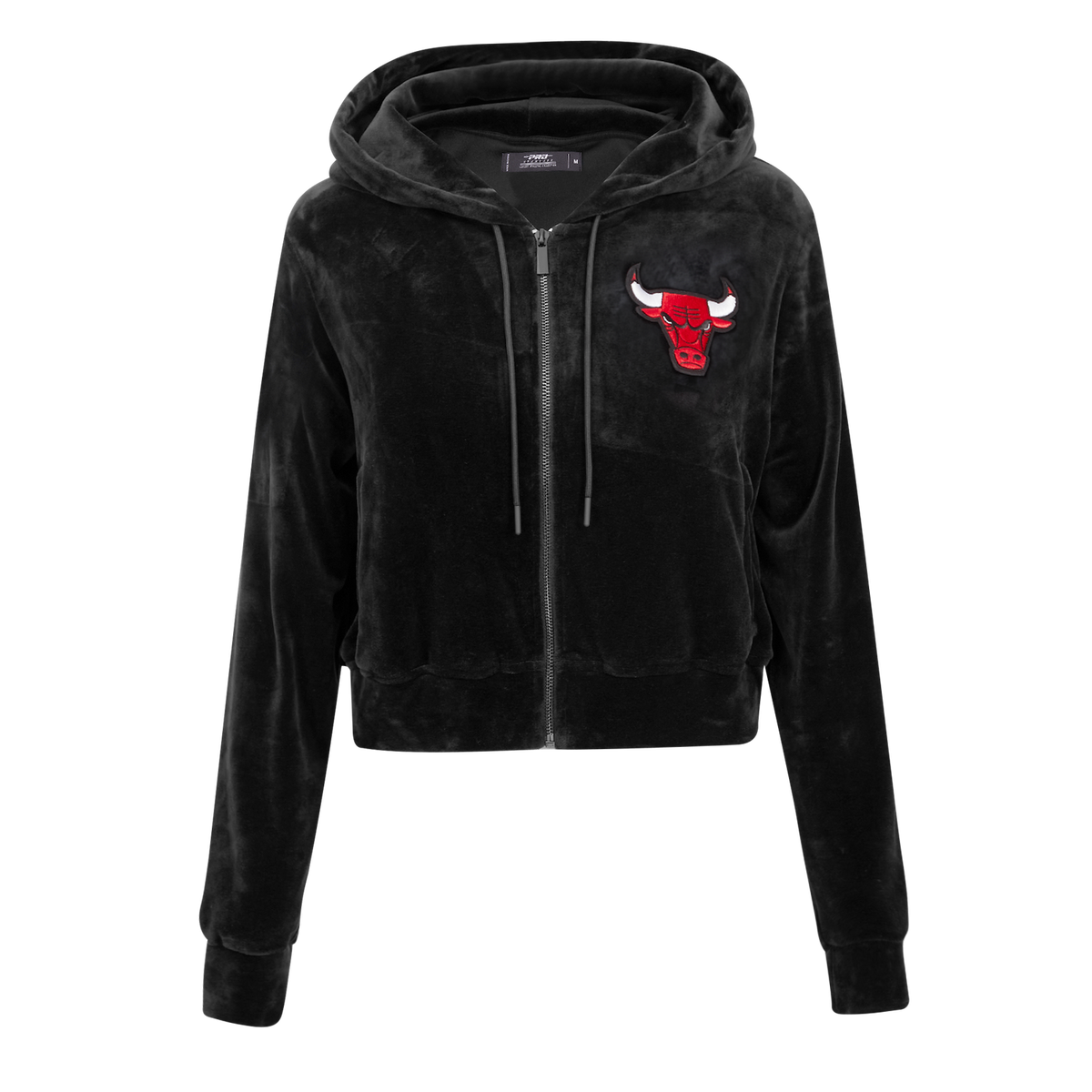 Chicago Bulls Pro Standard Women Velour Full Zip Hoodie product image 1, provided for visual reference and product detail