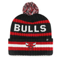 Chicago Bulls '47 Bering Black Cuffed Knit Hat product image 1, provided for visual reference and product detail review