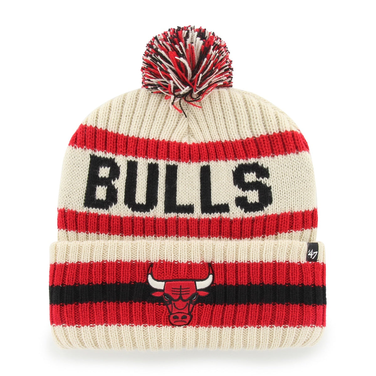 Chicago Bulls '47 Natural Bering Cuffed Knit Hat product image 1, provided for visual reference and product detail review