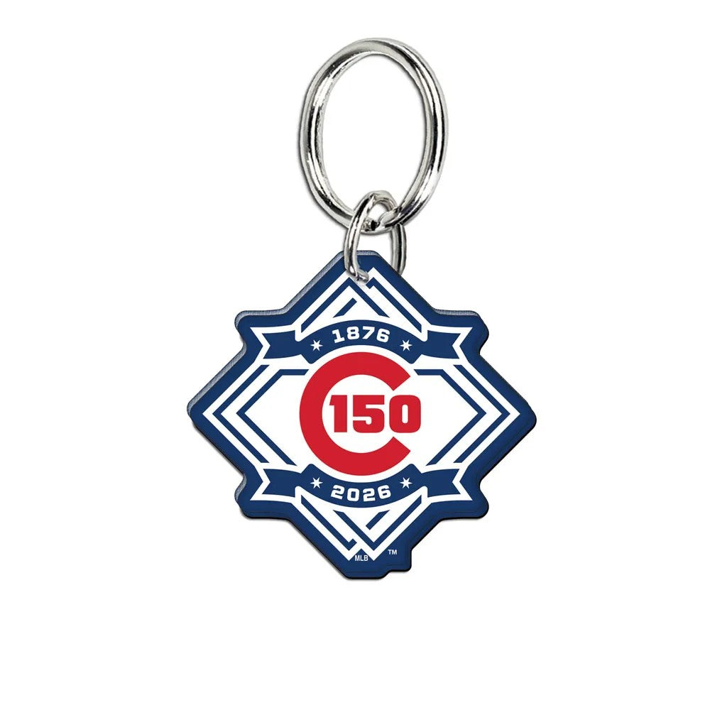 Chicago Cubs 150th Anniversary Premium Acrylic Key Ring product image 1, provided for visual reference and product detail