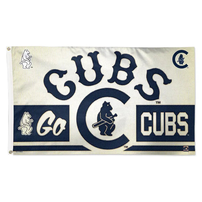 Chicago Cubs 3' x 5' Deluxe 1914 "Go Cubs" Flag product image 1, provided for visual reference and product detail review