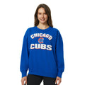 Chicago Cubs Concept Sport Ladies Ascent Chenille Royal Crew Top product image 1, provided for visual reference and product