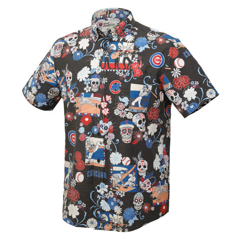 Chicago Cubs Day Of The Dead Reyn Spooner Button Down Shirt product image 1, provided for visual reference and product