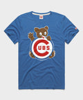Chicago Cubs Homage Retro Waving Bear Royal T-Shirt product image 1, provided for visual reference and product detail review