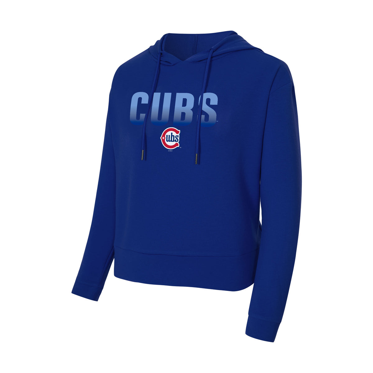 Chicago Cubs Ladies Alt 2 Logo Palisade Hooded Top product image 1, provided for visual reference and product detail review