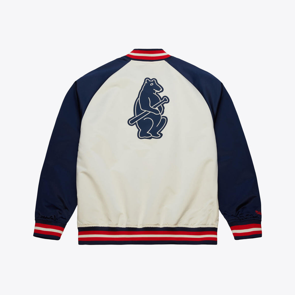 Chicago Cubs Mitchell & ness Double Clutch Satin Jacket product image 2, provided for visual reference and product detail