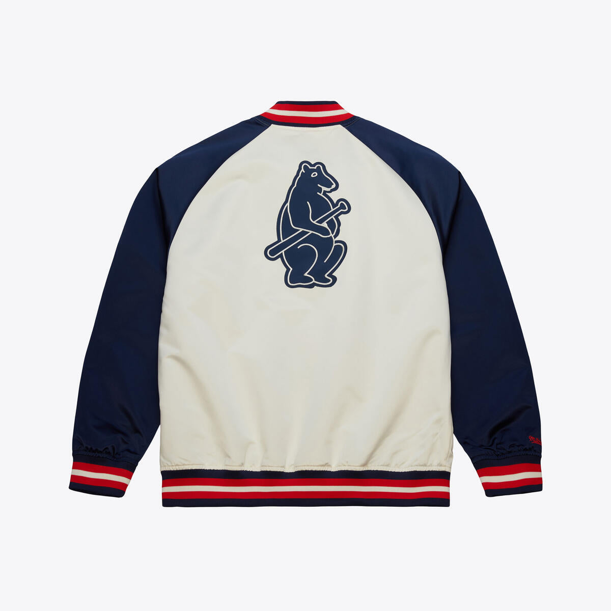 Chicago Cubs Mitchell & ness Double Clutch Satin Jacket product image 2, provided for visual reference and product detail
