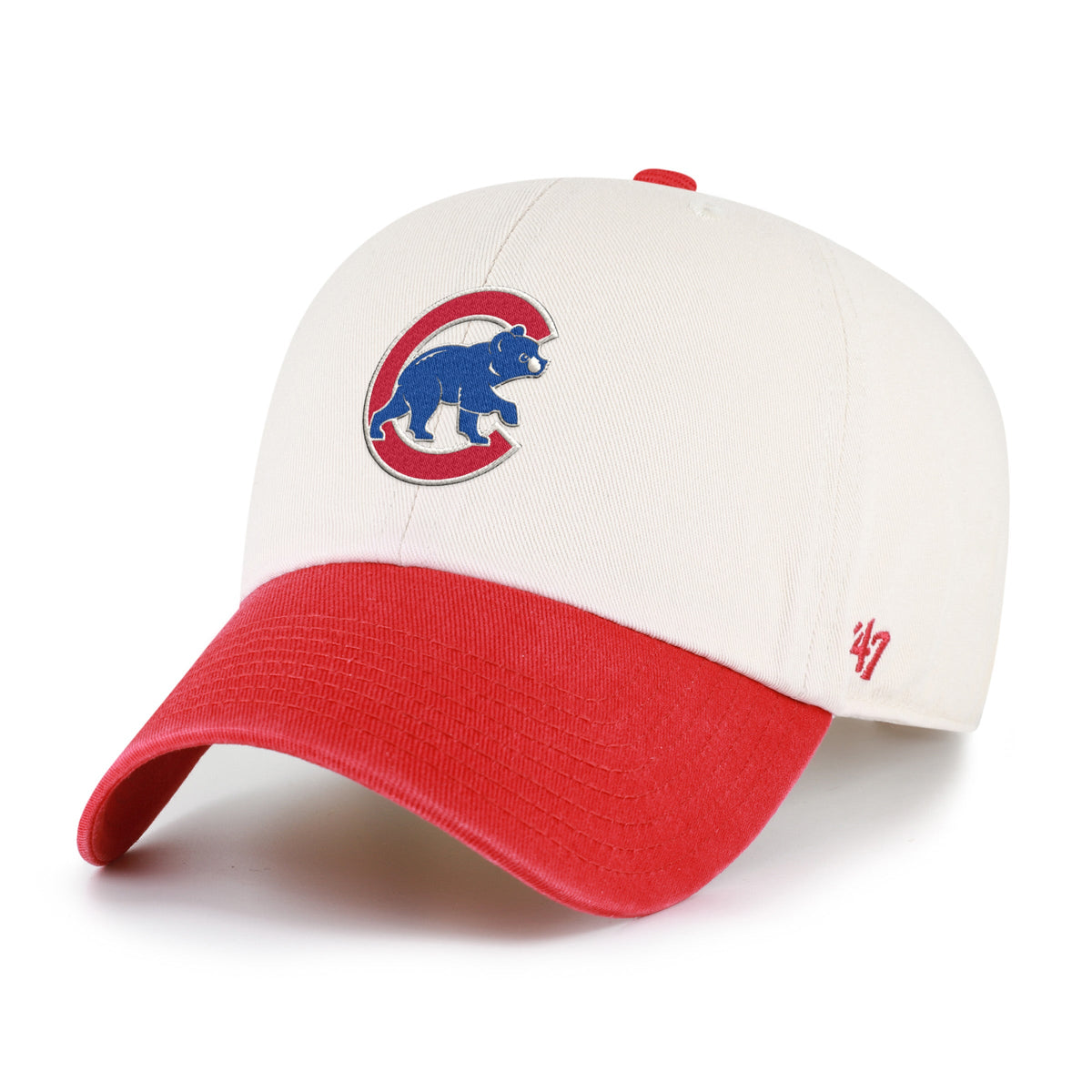 Chicago Cubs Natural/Red Crawl Bear '47 Clean Up Adjustable Hat product image 1, provided for visual reference and product