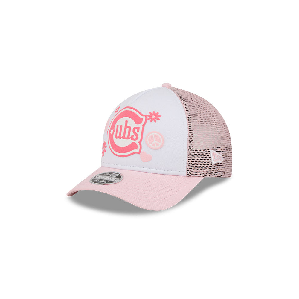 Chicago Cubs New Era 940 M-Crown A-Frame Pink Play Youth Hat product image 1, provided for visual reference and product