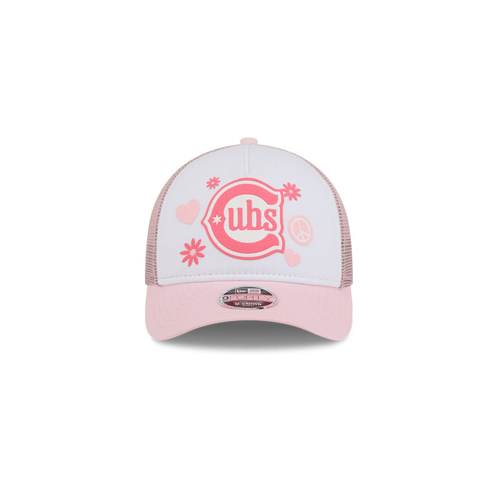Chicago Cubs New Era 940 M-Crown A-Frame Pink Play Youth Hat product image 2, provided for visual reference and product