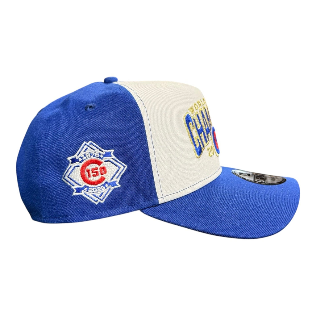 Chicago Cubs New Era 9FORTY A-Frame White/Royal 2016 World Series Champions with 150th Anniversary Patch product image 2,