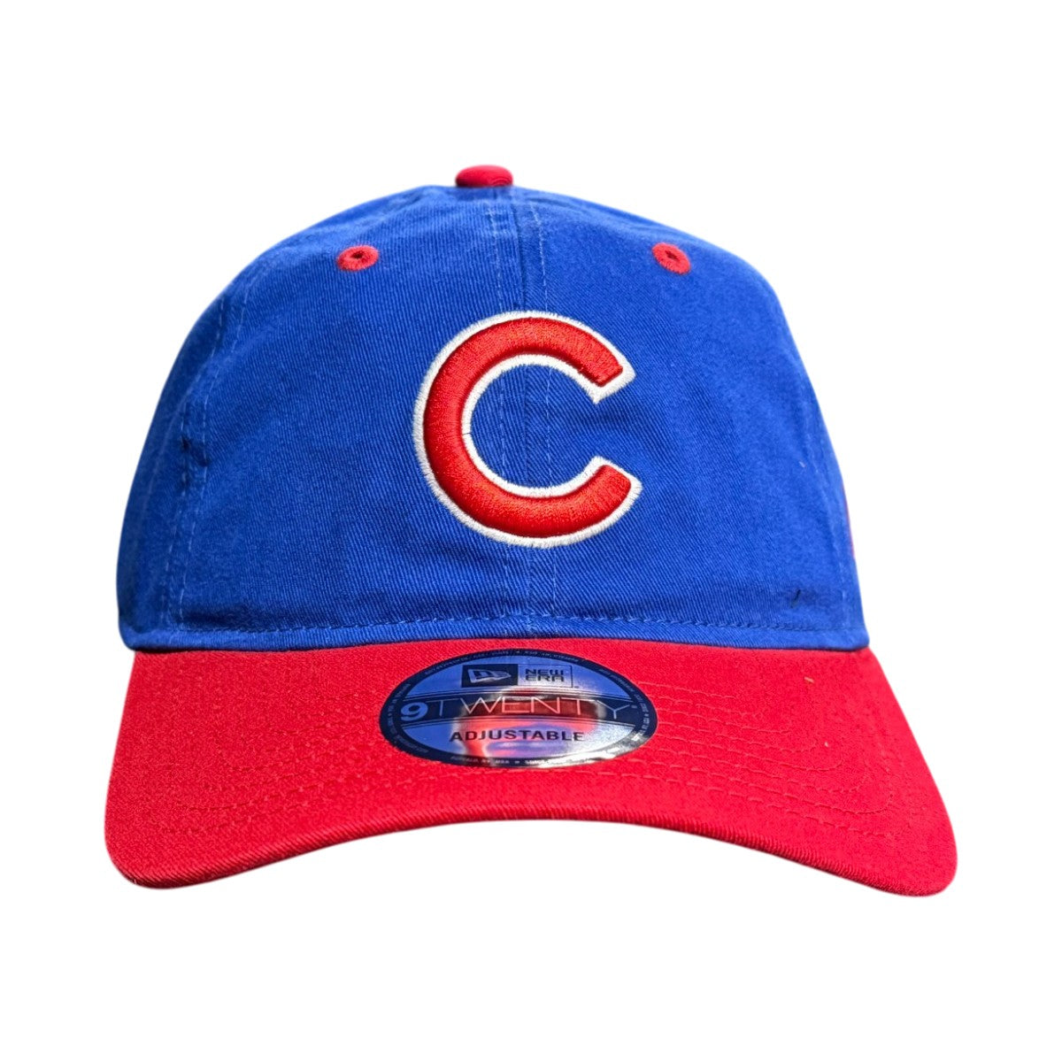 Chicago Cubs New Era 9TWENTY Red Bill Adjustable Hat product image 2, provided for visual reference and product detail review