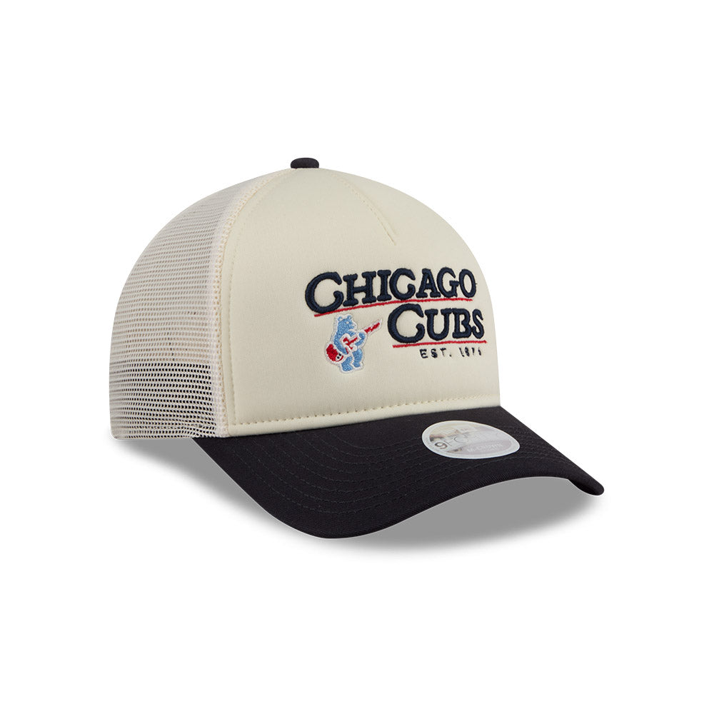 Chicago Cubs New Era Tan/Navy Retro Rock Bear 9FORTY A-Frame Adjustable Hat product image 1, provided for visual reference