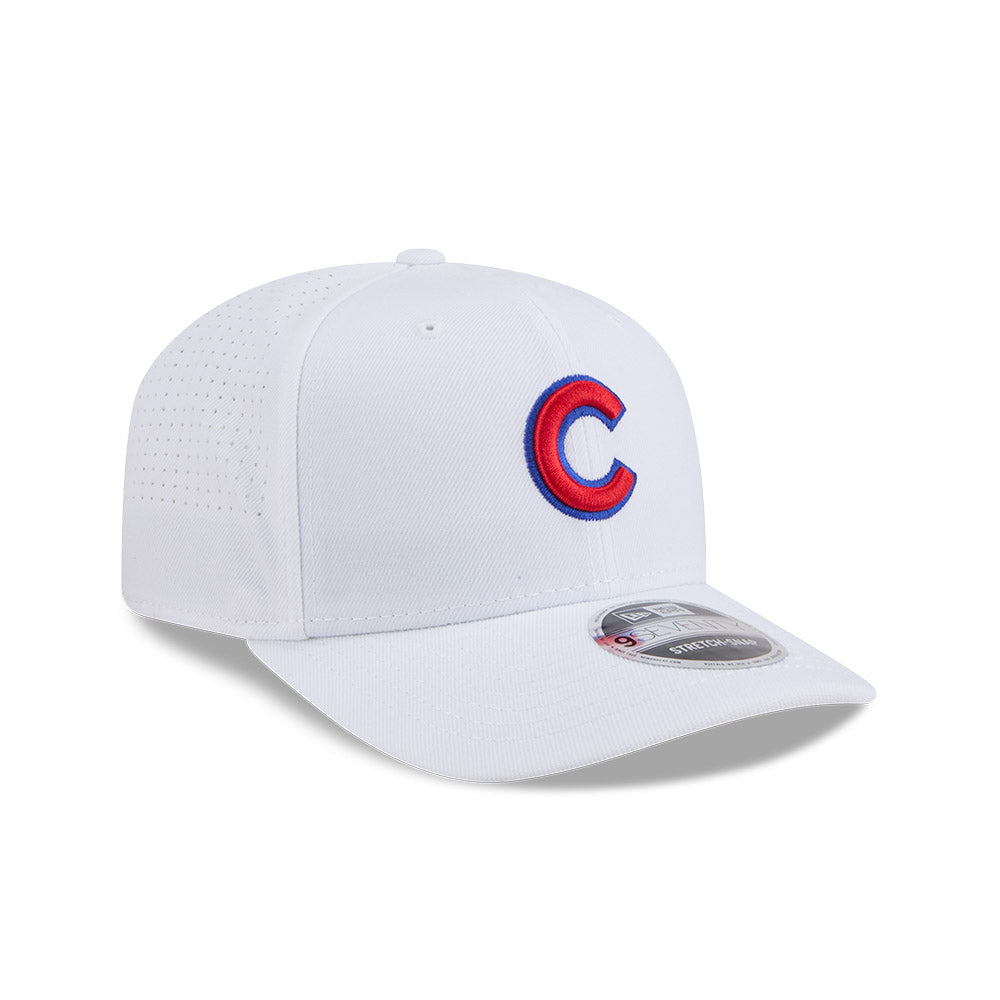 Chicago Cubs New Era White C 9SEVENTY EG Perforated Stretch-Snap Adjustable Hat product image 1, provided for visual