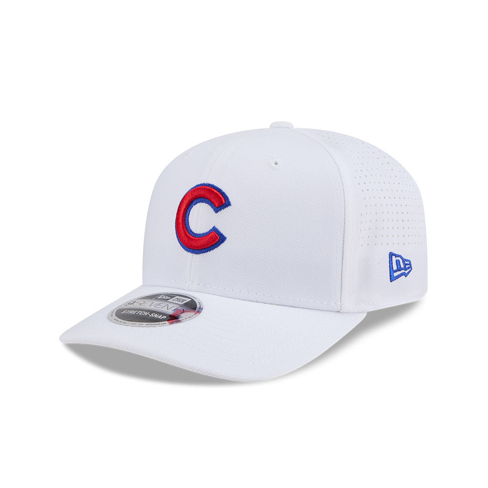 Chicago Cubs New Era White C 9SEVENTY EG Perforated Stretch-Snap Adjustable Hat product image 3, provided for visual
