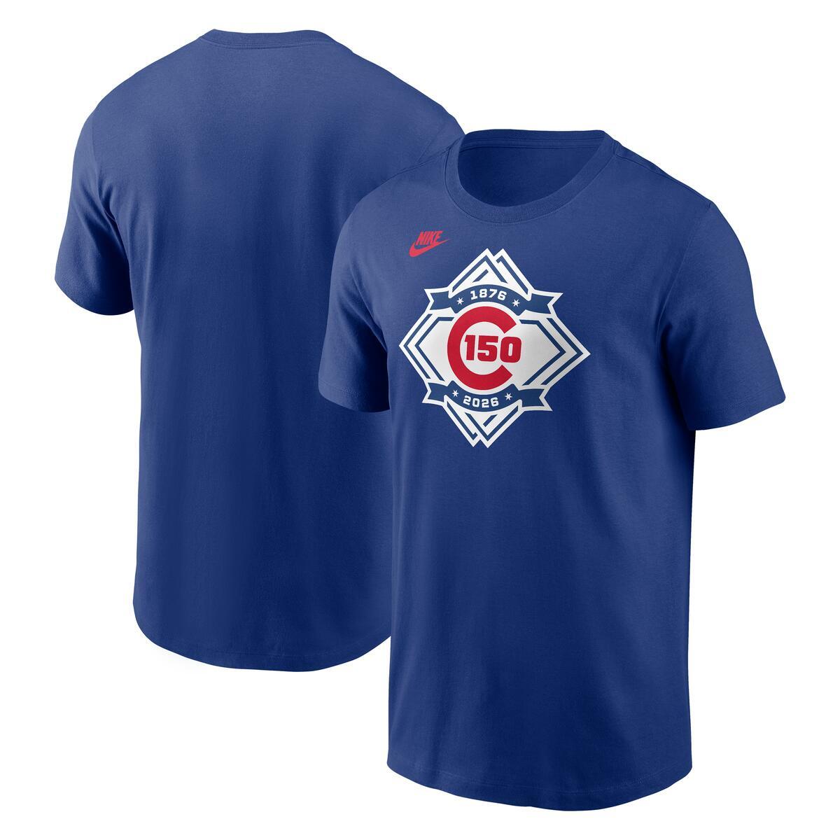 Chicago Cubs Nike Men 150th Anniversary Royal T-Shirt product image 1, provided for visual reference and product detail