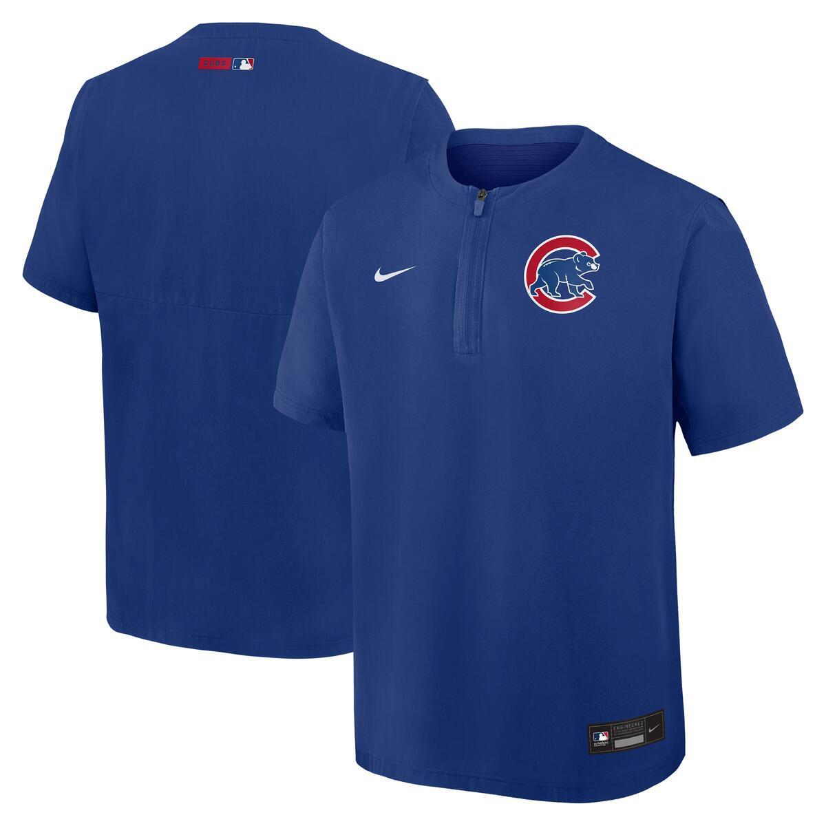 Chicago Cubs Nike Men’s Royal Short Sleeve Windshirt product image 1, provided for visual reference and product detail review