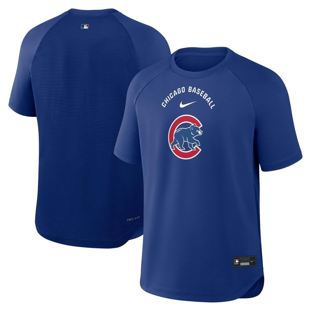 Chicago Cubs Nike Men’s Rush Blue Dri-Fit Batting Practice Pre Game T-Shirt product image 1, provided for visual reference