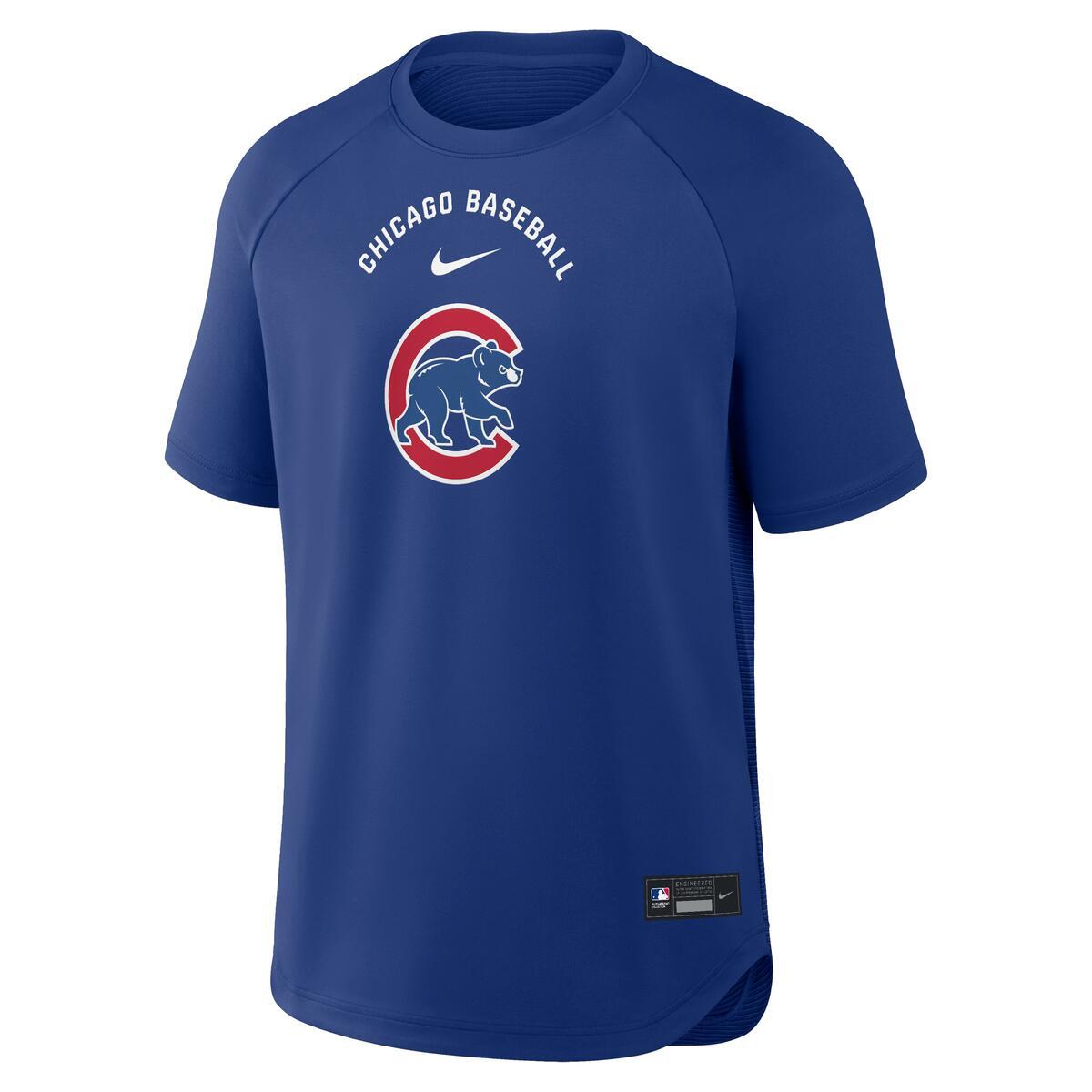 Chicago Cubs Nike Men’s Rush Blue Dri-Fit Batting Practice Pre Game T-Shirt product image 3, provided for visual reference