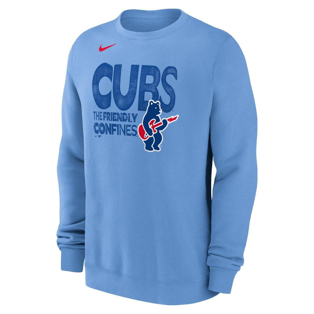 Chicago Cubs Nike Valor Blue Club Fleece Crewneck Sweatshirt product image 2, provided for visual reference and product