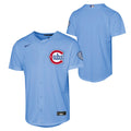 Chicago Cubs Nike Youth Alt 2 Baby Blue Homerun Jersey product image 1, provided for visual reference and product detail
