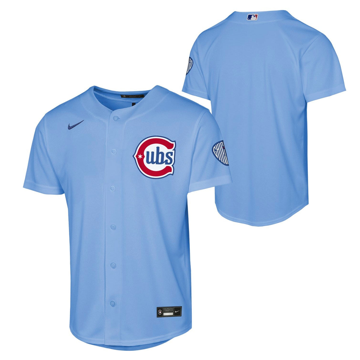 Chicago Cubs Nike Youth Alt 2 Baby Blue Homerun Jersey product image 1, provided for visual reference and product detail