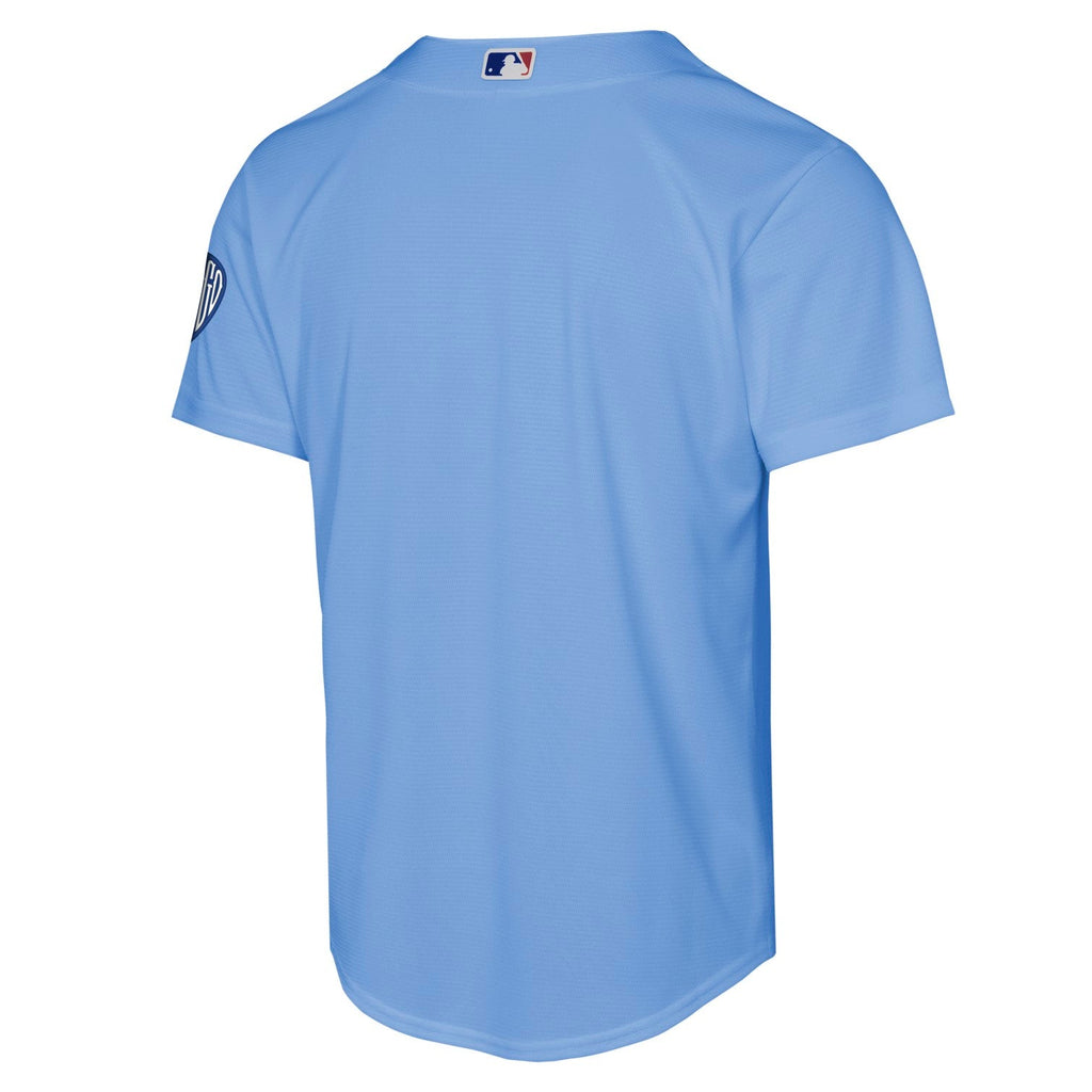 Chicago Cubs Nike Youth Alt 2 Baby Blue Homerun Jersey product image 3, provided for visual reference and product detail
