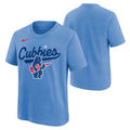 Chicago Cubs Nike Youth Alt 2 Cubbies Rock Bear T-Shirt product image 1, provided for visual reference and product detail