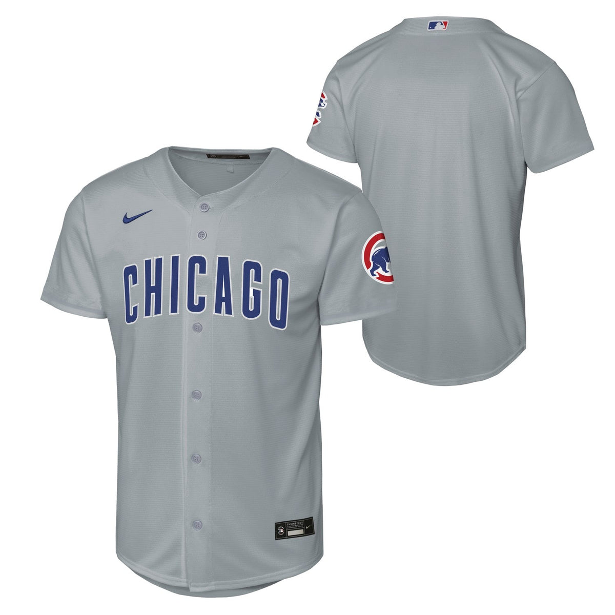 Chicago Cubs Nike Youth Grey Road Homerun Jersey product image 1, provided for visual reference and product detail review