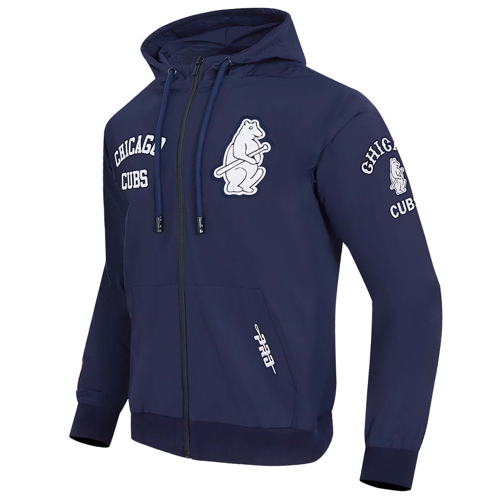 Chicago Cubs Pro Standard Navy 1914 Light Full Zip Windbreaker product image 3, provided for visual reference and product