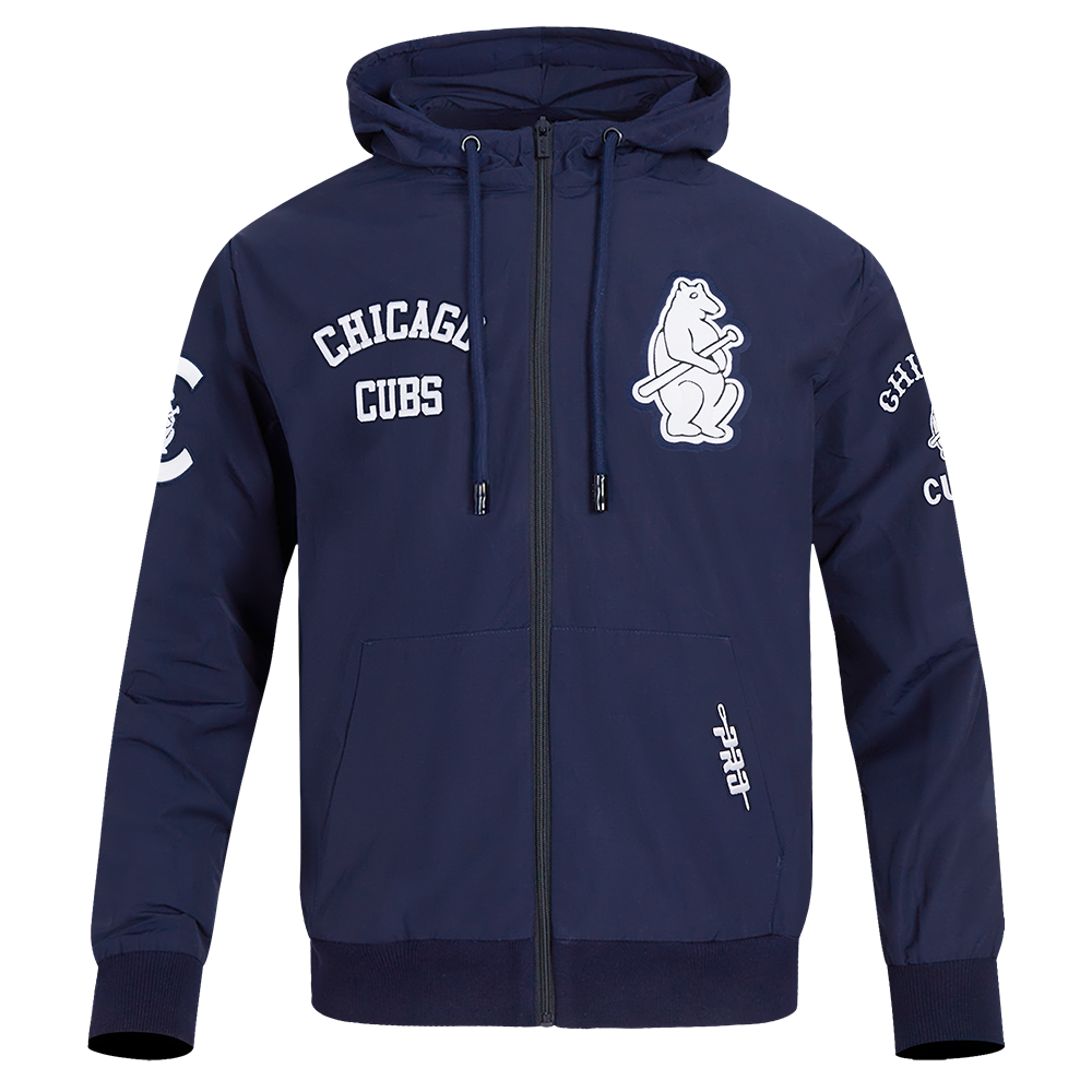 Chicago Cubs Pro Standard Navy 1914 Light Full Zip Windbreaker product image 1, provided for visual reference and product