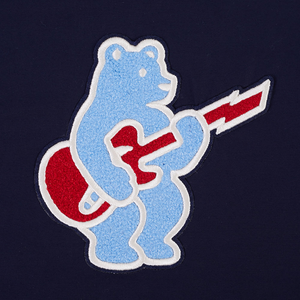 Chicago Cubs Pro Standard Navy Full Zip Woven Rock Bear Windbreaker product image 8, provided for visual reference and