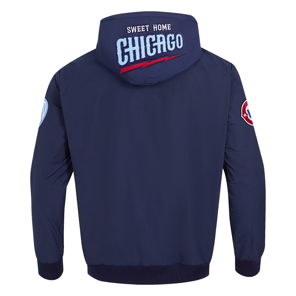 Chicago Cubs Pro Standard Navy Full Zip Woven Rock Bear Windbreaker product image 3, provided for visual reference and
