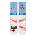 Chicago Cubs Rock Bear Alt 2 Baseballs Socks product image 1, provided for visual reference and product detail review