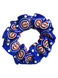 Chicago Cubs Royal Polka Dot Hair Scrunchie product image 1, provided for visual reference and product detail review