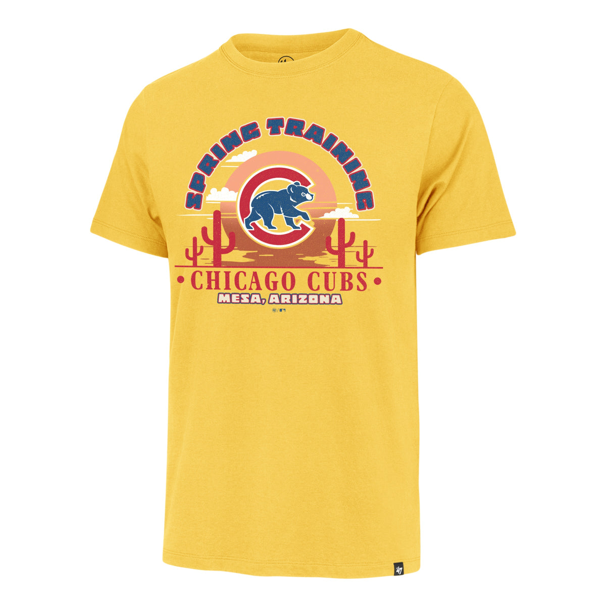 Chicago Cubs Spring Training 2026 Mesa, Arizona Yellow '47 Franklin T-Shirt product image 1, provided for visual reference