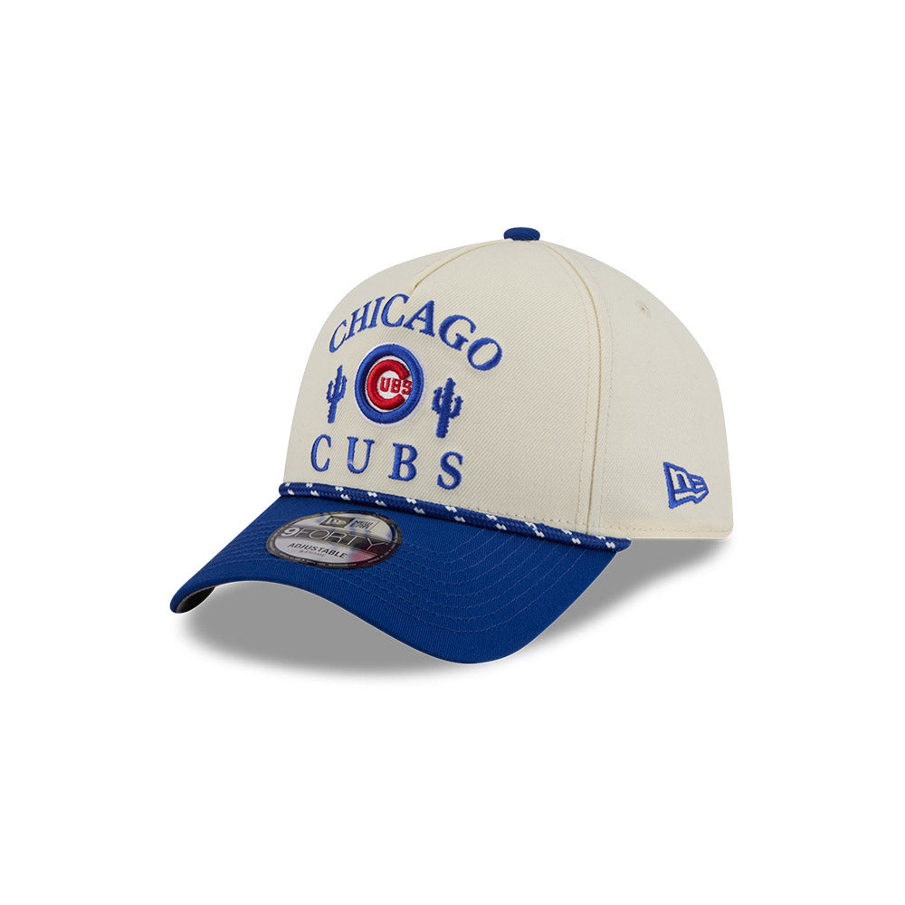 Chicago Cubs Spring Training New ERa 9FORTY A-Frame Beige/Royal Rope Adjustable Hat product image 3, provided for visual