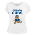 Chicago Cubs Tiny Turnip Women’s White Teddy T-Shirt product image 1, provided for visual reference and product detail review