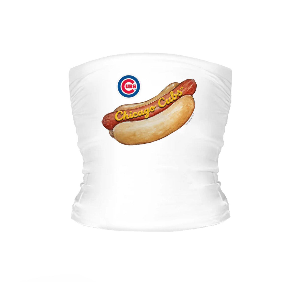 Chicago Cubs Women Hot Dog White Crop Tube Top product image 2, provided for visual reference and product detail review