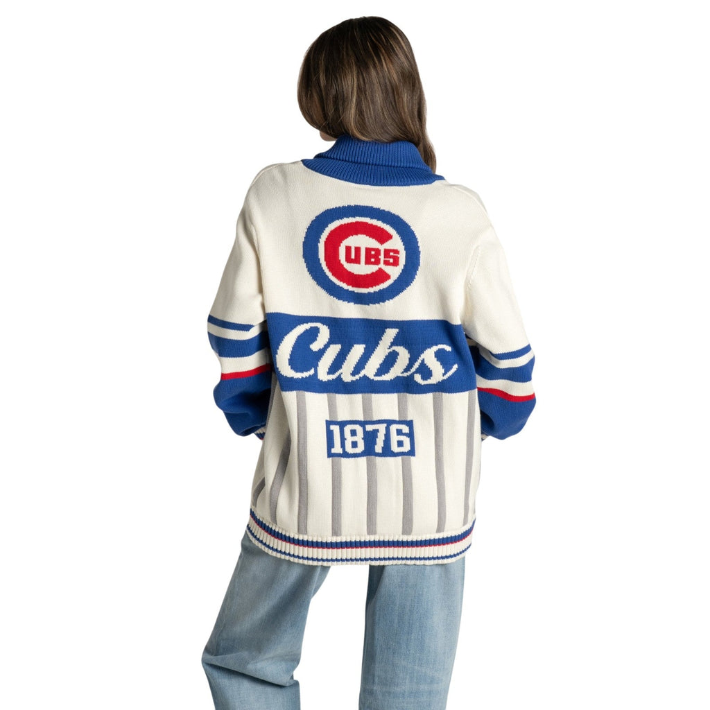 Chicago Cubs Women The Wild Collective 1876 Jacquard Rolled Collar Sweater product image 2, provided for visual reference