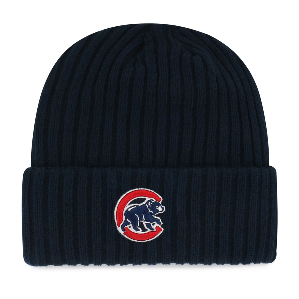 Chicago Cubs '47 Ribbed Snowdrift Navy Cuffed Knit Hat product image 2, provided for visual reference and product detail
