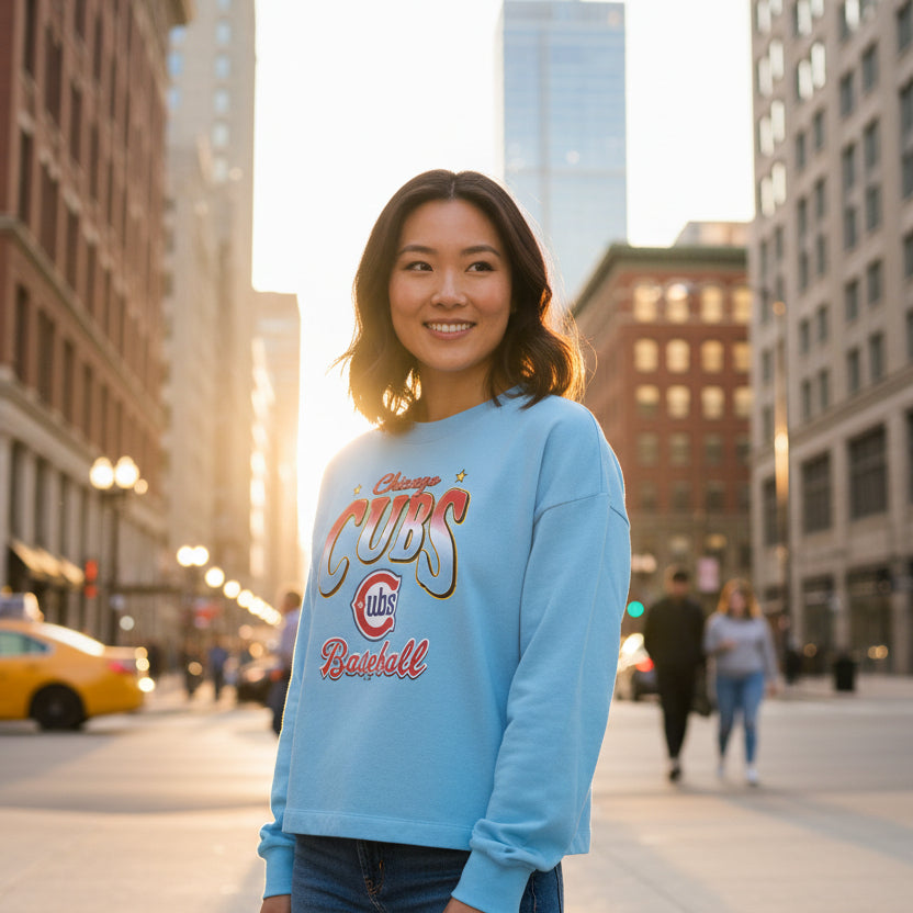 Chicago Cubs '47 Women Alt 2 Sydney Long Sleeve Shirt product image 1, provided for visual reference and product detail