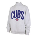 Chicago Cubs '47 Women Subtle Muse Mock Neck Grey Pullover Sweatshirt product image 1, provided for visual reference and