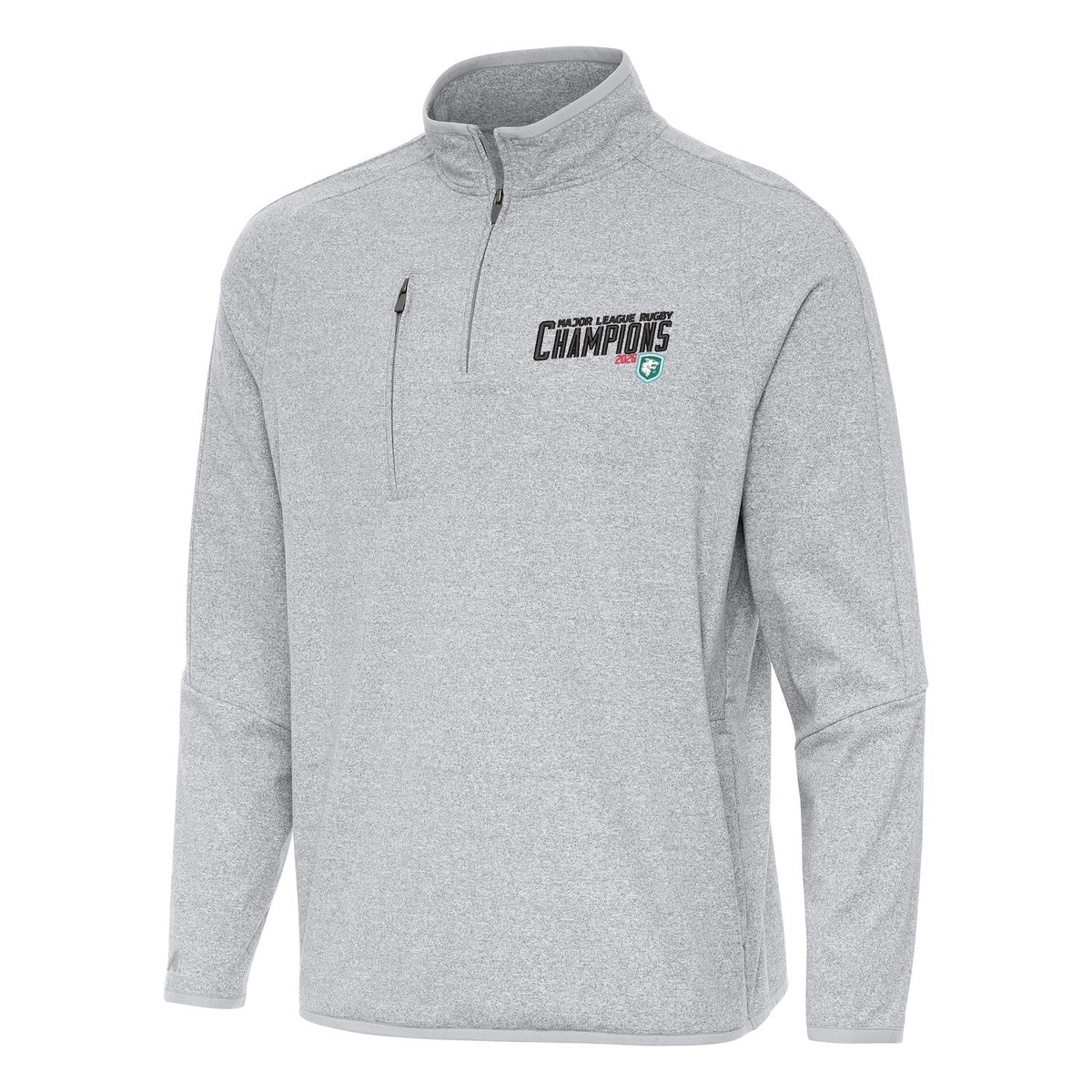 Chicago Hounds Antigua 2026 Champions Grey Certain 1/4 Zip Pullover Sweatshirt product image 1, provided for visual