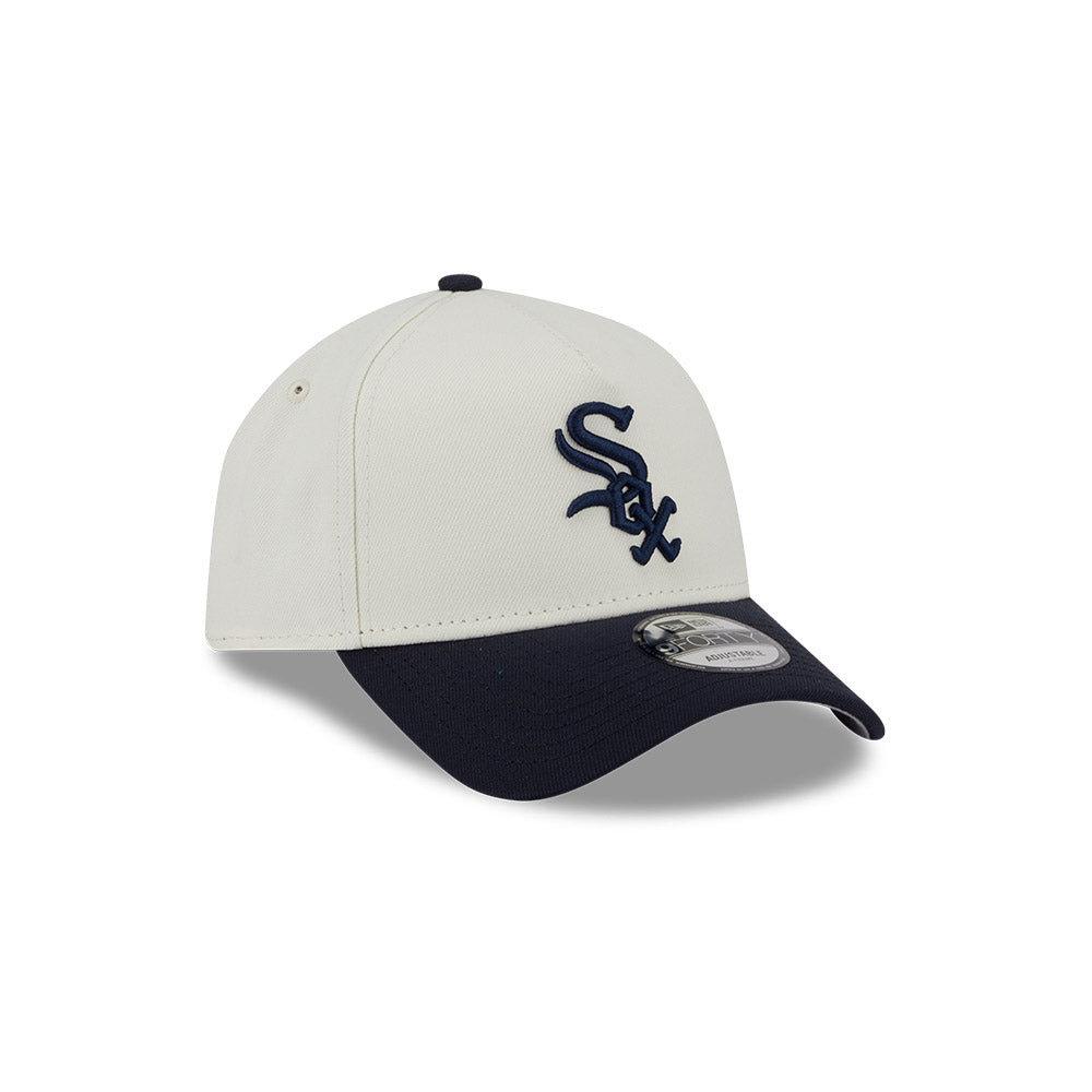 Chicago White Sox Chrome/Navy New Era 9FORTY A-Frame Adjustable Hat product image 1, provided for visual reference and