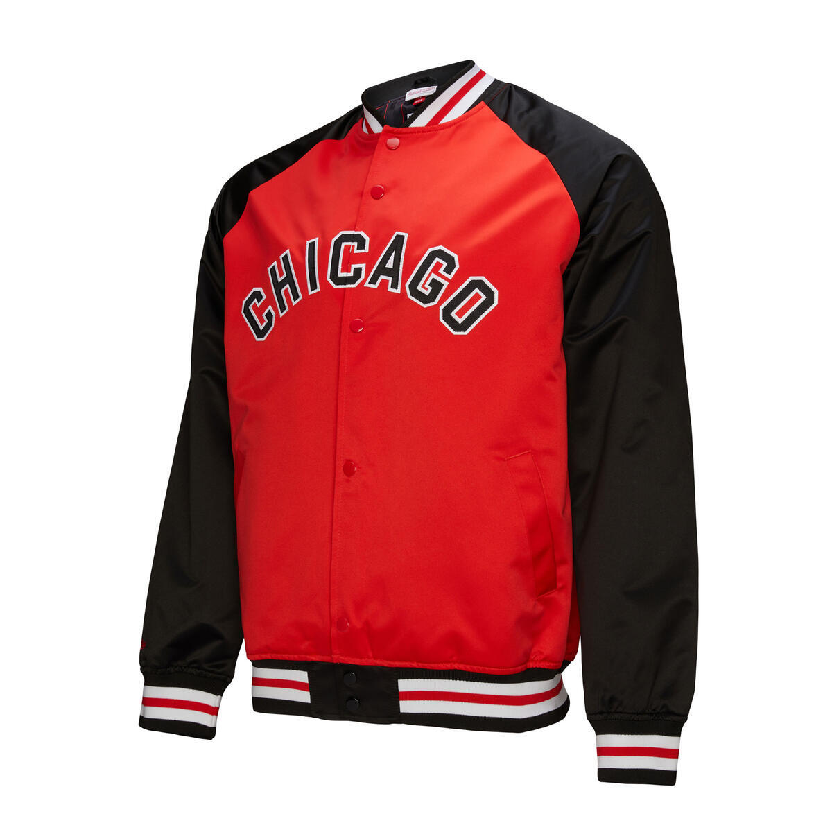Chicago White Sox Mitchell & Ness Double Clutch Satin Jacket product image 1, provided for visual reference and product