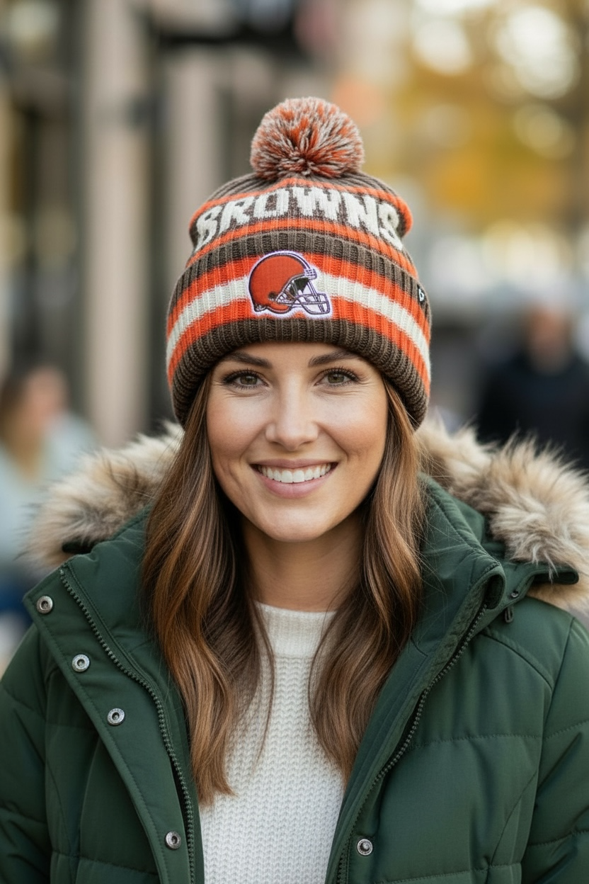 Cleveland Browns '47 Bering Brown Cuff Knit Hat product image 1, provided for visual reference and product detail review