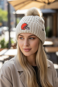 Cleveland Browns '47 White Meeko Knit Hat product image 1, provided for visual reference and product detail review